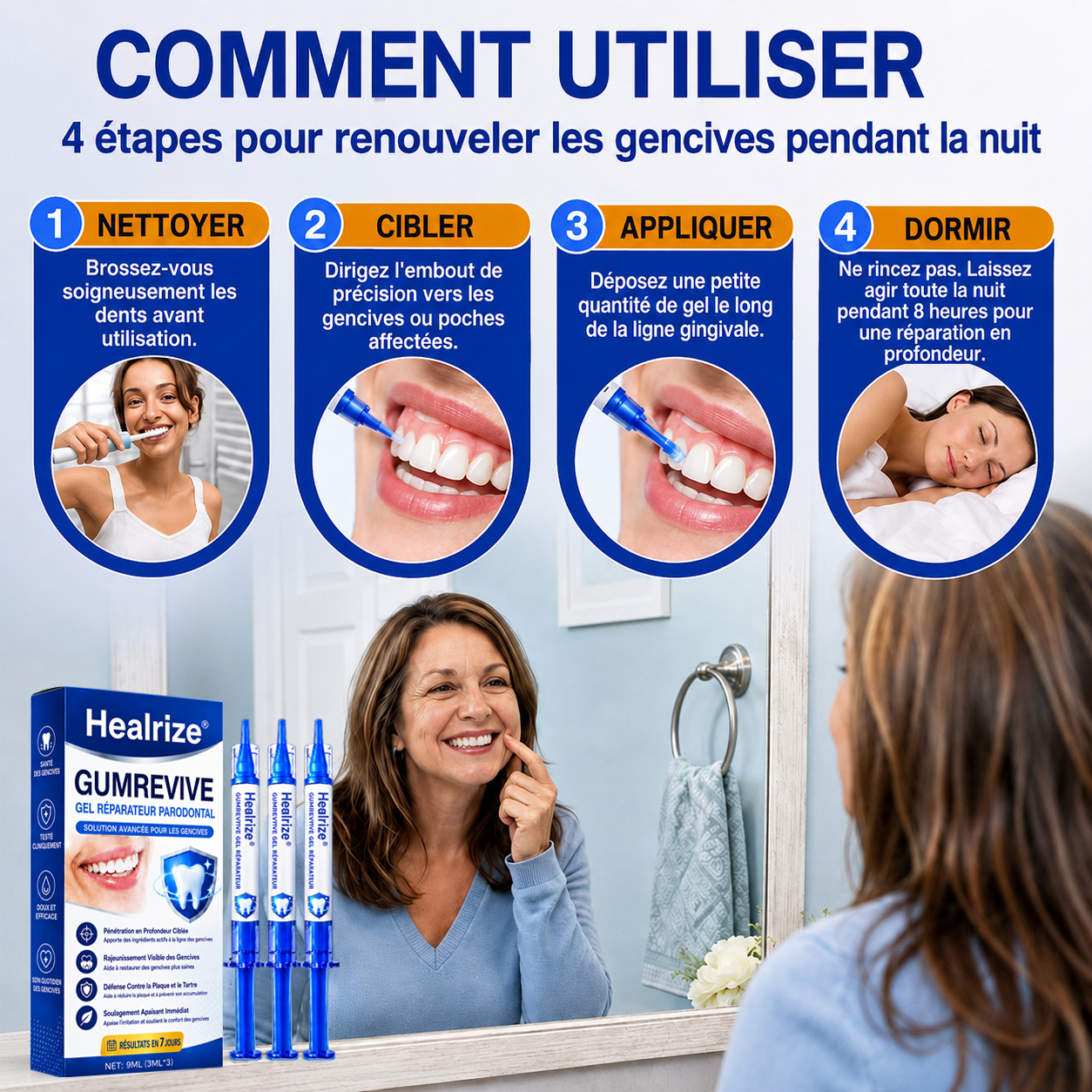 🦷Gel de réparation parodontale Healrize® GumRevive (pour les saignements et la rétraction des gencives ainsi que le déchaussement des dents)🐳